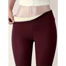 Women's High Elastic Fleece Leggings - Warm, Comfortable, and Stylish Activewear