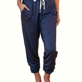 Drawstring Loose Sweatpants With Pocket, Running Jogger Pants, Women's Activewear