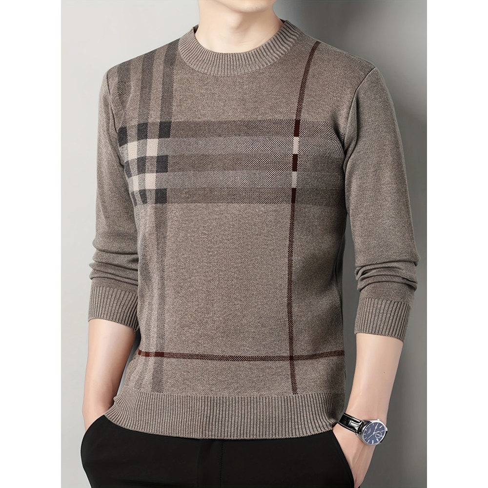 Men's Stylish Loose Knitted Sweater - Casual Breathable Long Sleeve Turtleneck for Outdoor Activities