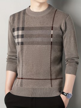Men's Stylish Loose Knitted Sweater - Casual Breathable Long Sleeve Turtleneck for Outdoor Activities