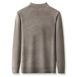 Men's Stylish Loose Knitted Sweater - Casual Breathable Long Sleeve Turtleneck for Outdoor Activities