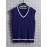 Loose Fit High Stretch Knitted Sweater Vest, Men's Casual Vintage Style V Neck Pullover Cardigan Vest For Fall Winter