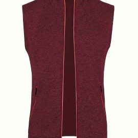 Elegant Mid Stretch Retro Cardigan Vest, Men's Casual Vintage Style V Neck Zip Up Cardigan Sweater Coat For Fall Winter