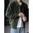 Men's Stylish Solid Loose Cardigan, Casual Mid Stretch Breathable Long Sleeve Lapel Top For City Walk Street Hanging Outdoor Activities