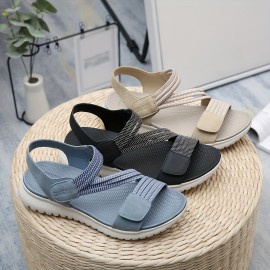 Women's Comfy Flat Sports Sandals - Open Toe Ankle Strap Shoes for Casual Outdoor Wear