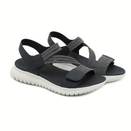 Women's Comfy Flat Sports Sandals - Open Toe Ankle Strap Shoes for Casual Outdoor Wear