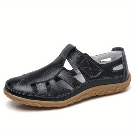 Women's Retro Closed Toe Flat Sandals - Non Slip Casual Outdoor Shoes