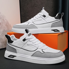 Men's Trendy Street Style Colour Block Skateboard Shoes, Comfy Non Slip Lace Up Casual Sneakers For Men's Outdoor Activities