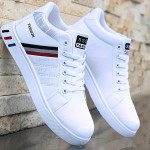 PLUS SIZE Men's Trendy Solid Skate Shoes, Comfy Non Slip Lace Up Sneakers For Men's Outdoor Activities