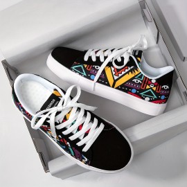 Trendy Men's Skateboard Sneakers - Artistic Graffiti, Lightweight & Non-Slip - Versatile All-Season Wear