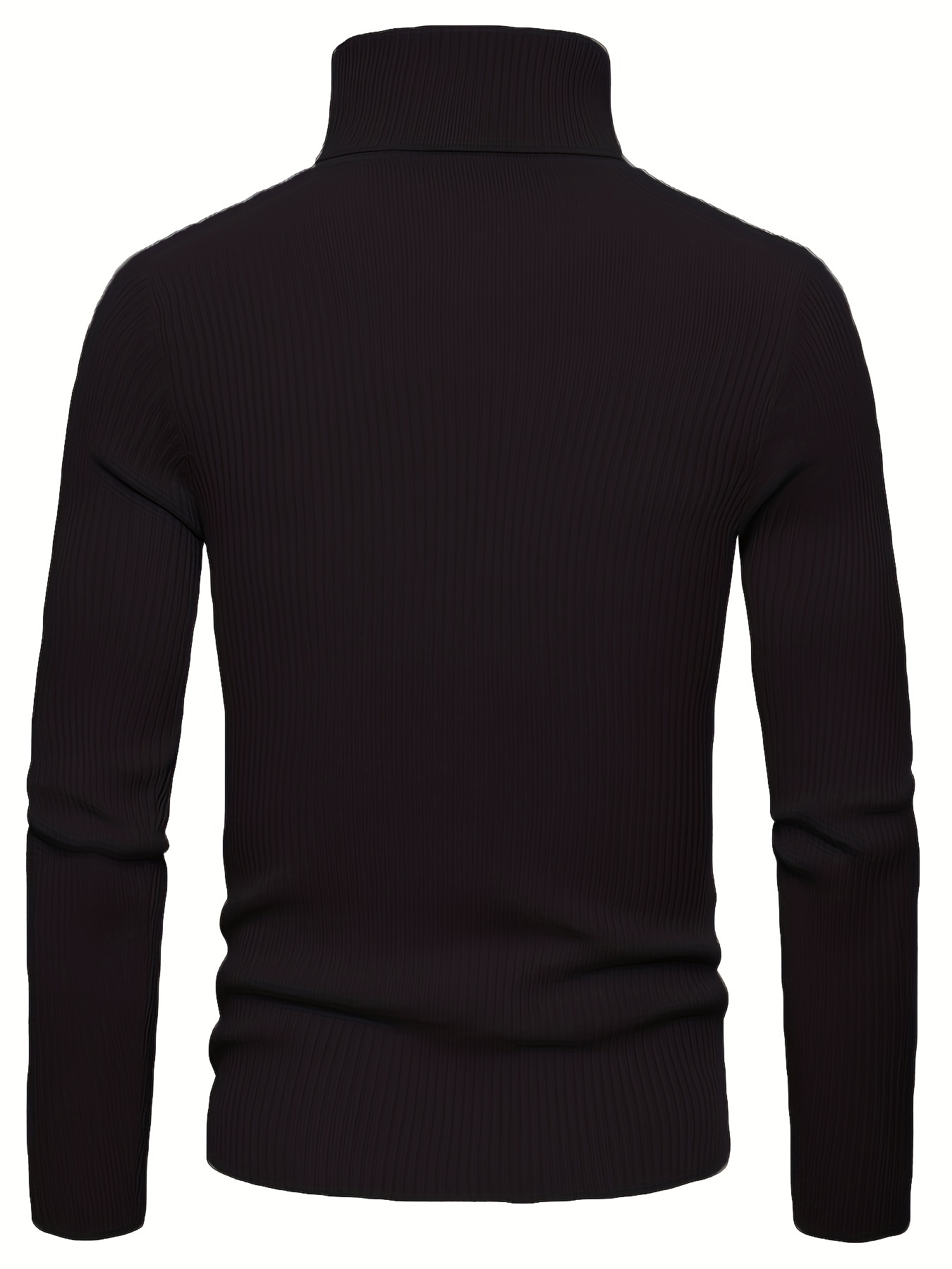 turtle neck knitted slim fit sweater mens casual warm solid high stretch pullover sweater for fall winter details 21