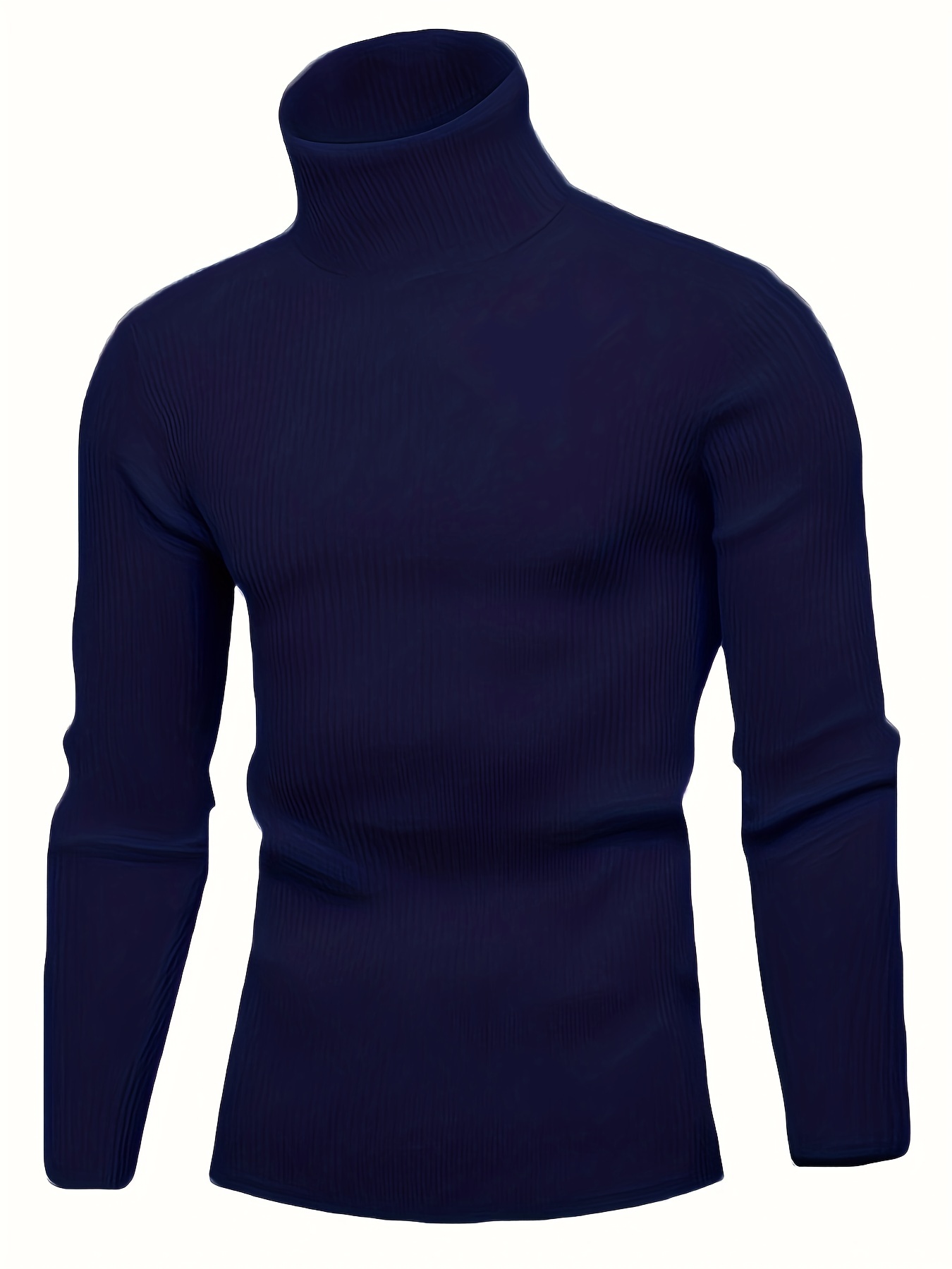 turtle neck knitted slim fit sweater mens casual warm solid high stretch pullover sweater for fall winter details 29