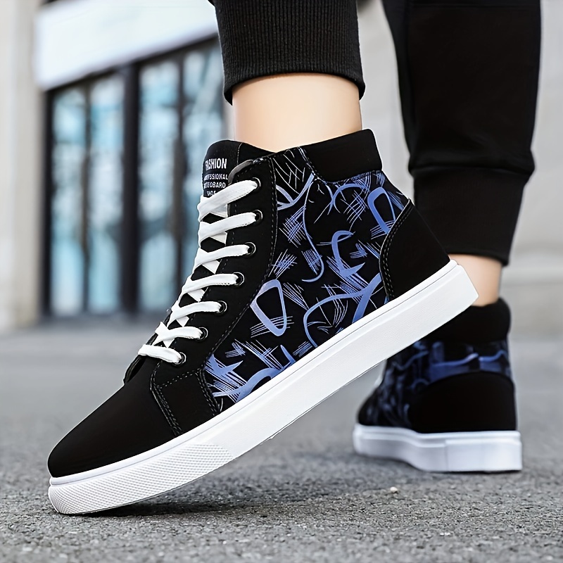 high top skate shoes men s trendy lace comfy non slip stree details 6